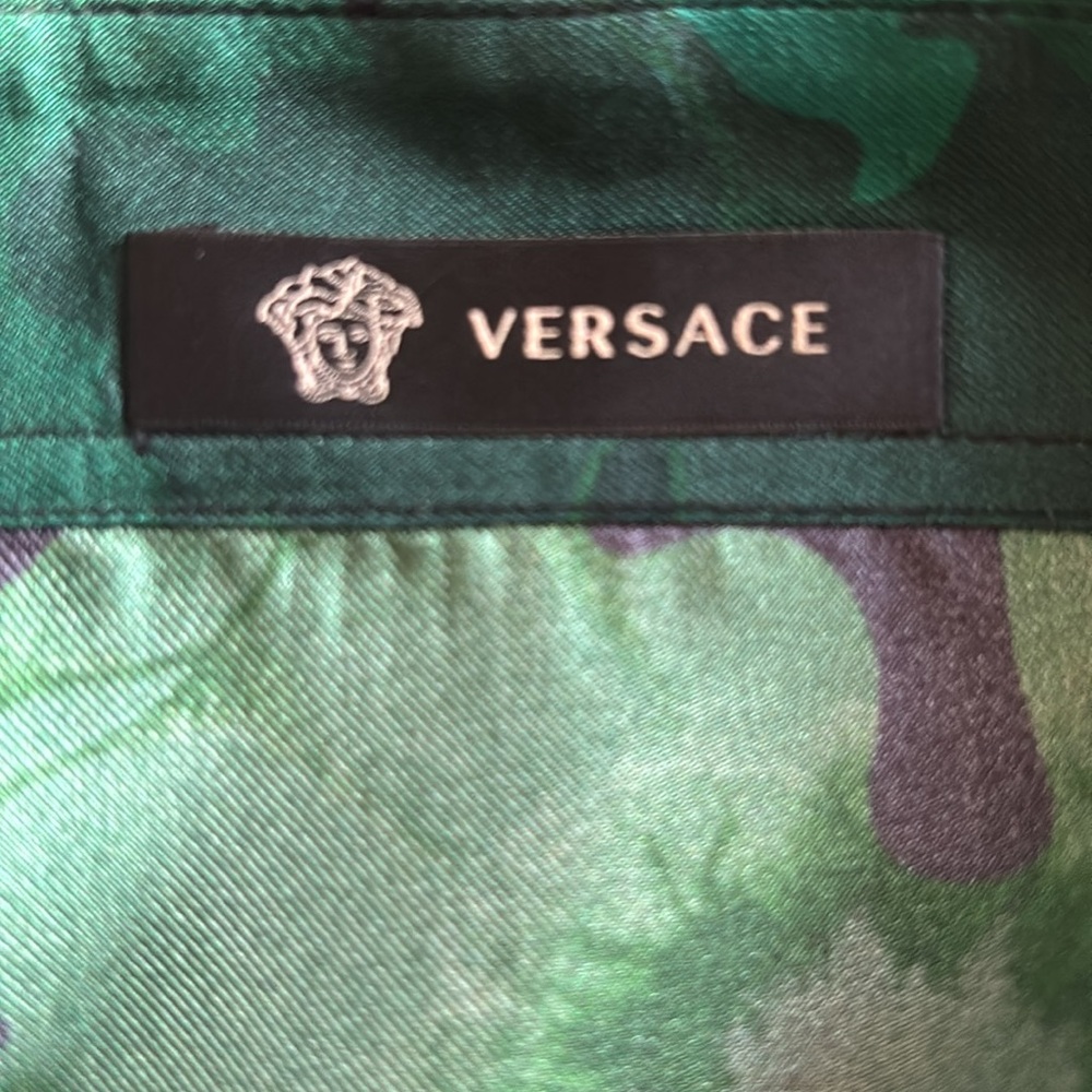 Versace Green and Black Patterned Shirt - Picture 3 of 11